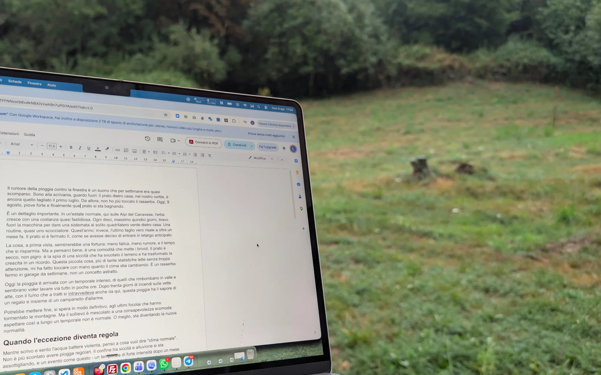 Computer durante un temporale